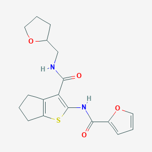 molecular formula C18H20N2O4S B4058259 N-(3-{[(tetrahydro-2-furanylmethyl)amino]carbonyl}-5,6-dihydro-4H-cyclopenta[b]thien-2-yl)-2-furamide 