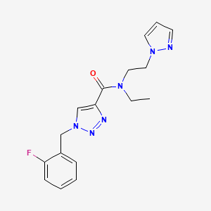 molecular formula C17H19FN6O B4058265 N-乙基-1-(2-氟苄基)-N-[2-(1H-吡唑-1-基)乙基]-1H-1,2,3-三唑-4-甲酰胺 