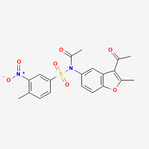 molecular formula C20H18N2O7S B4058274 N-(3-acetyl-2-methyl-1-benzofuran-5-yl)-N-[(4-methyl-3-nitrophenyl)sulfonyl]acetamide 