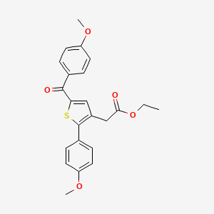 molecular formula C23H22O5S B4058282 乙酸[5-(4-甲氧基苯甲酰)-2-(4-甲氧基苯基)-3-噻吩基]酯 