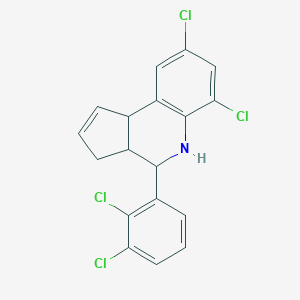 molecular formula C18H13Cl4N B405831 6,8-dichloro-4-(2,3-dichlorophenyl)-3a,4,5,9b-tetrahydro-3H-cyclopenta[c]quinoline 