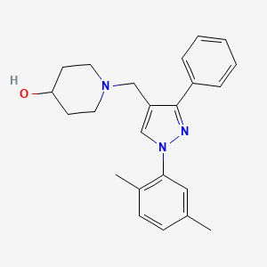 molecular formula C23H27N3O B4058314 1-{[1-(2,5-二甲苯基)-3-苯基-1H-吡唑-4-基]甲基}-4-哌啶醇 