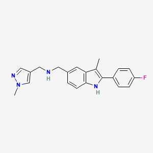 1-[2-(4-fluorophenyl)-3-methyl-1H-indol-5-yl]-N-[(1-methyl-1H-pyrazol-4-yl)methyl]methanamine