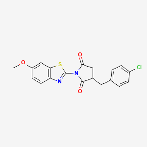 molecular formula C19H15ClN2O3S B4058352 3-(4-氯苄基)-1-(6-甲氧基-1,3-苯并噻唑-2-基)-2,5-吡咯烷二酮 
