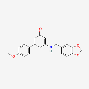 molecular formula C21H21NO4 B4058359 3-[(1,3-benzodioxol-5-ylmethyl)amino]-5-(4-methoxyphenyl)-2-cyclohexen-1-one 