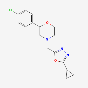 molecular formula C16H18ClN3O2 B4058374 2-(4-氯苯基)-4-[(5-环丙基-1,3,4-恶二唑-2-基)甲基]吗啉 