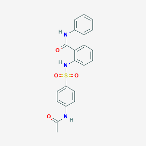 molecular formula C21H19N3O4S B405838 2-({[4-(acetylamino)phenyl]sulfonyl}amino)-N-phenylbenzamide 