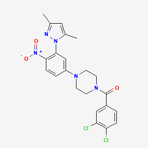 1-(3,4-dichlorobenzoyl)-4-[3-(3,5-dimethyl-1H-pyrazol-1-yl)-4-nitrophenyl]piperazine