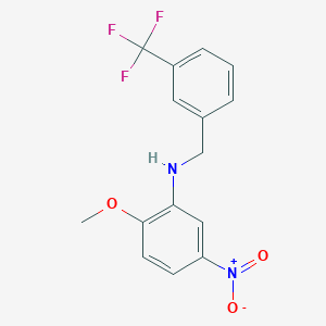 molecular formula C15H13F3N2O3 B405840 2-methoxy-5-nitro-N-[3-(trifluoromethyl)benzyl]aniline 