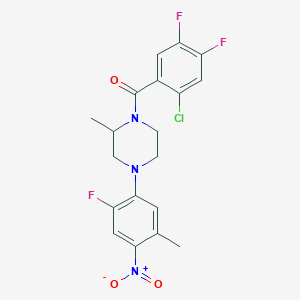 1-(2-chloro-4,5-difluorobenzoyl)-4-(2-fluoro-5-methyl-4-nitrophenyl)-2-methylpiperazine