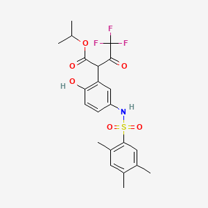 molecular formula C22H24F3NO6S B4058428 isopropyl 4,4,4-trifluoro-2-(2-hydroxy-5-{[(2,4,5-trimethylphenyl)sulfonyl]amino}phenyl)-3-oxobutanoate 