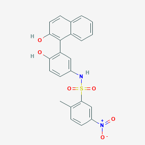 molecular formula C23H18N2O6S B4058430 N-[4-羟基-3-(2-羟基-1-萘基)苯基]-2-甲基-5-硝基苯磺酰胺 