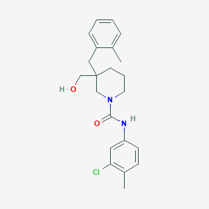 molecular formula C22H27ClN2O2 B4058442 N-(3-chloro-4-methylphenyl)-3-(hydroxymethyl)-3-(2-methylbenzyl)-1-piperidinecarboxamide 