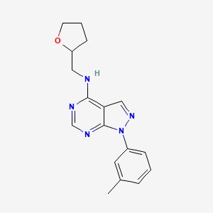 molecular formula C17H19N5O B4058452 1-(3-甲苯基)-N-(四氢-2-呋喃基甲基)-1H-吡唑并[3,4-d]嘧啶-4-胺 