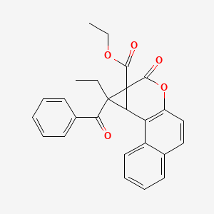 ethyl 1-benzoyl-1-ethyl-2-oxo-1,9c-dihydrobenzo[f]cyclopropa[c]chromene-1a(2H)-carboxylate