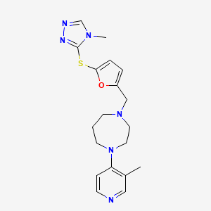 molecular formula C19H24N6OS B4058464 1-(3-methylpyridin-4-yl)-4-({5-[(4-methyl-4H-1,2,4-triazol-3-yl)thio]-2-furyl}methyl)-1,4-diazepane 