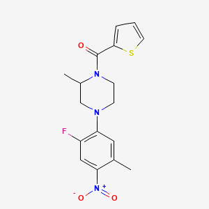 molecular formula C17H18FN3O3S B4058477 4-(2-氟-5-甲基-4-硝基苯基)-2-甲基-1-(2-噻吩基羰基)哌嗪 