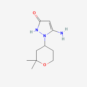 molecular formula C10H17N3O2 B4058489 5-amino-1-(2,2-dimethyltetrahydro-2H-pyran-4-yl)-1H-pyrazol-3-ol 