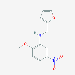 molecular formula C12H12N2O4 B405851 N-(furan-2-ylmethyl)-2-methoxy-5-nitroaniline 