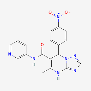 molecular formula C18H15N7O3 B4058527 5-methyl-7-(4-nitrophenyl)-N-3-pyridinyl-4,7-dihydro[1,2,4]triazolo[1,5-a]pyrimidine-6-carboxamide 