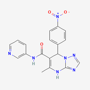 molecular formula C18H15N7O3 B4058527 5-甲基-7-(4-硝基苯基)-N-3-吡啶基-4,7-二氢[1,2,4]三唑并[1,5-a]嘧啶-6-甲酰胺 