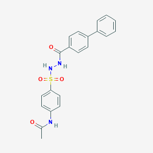 molecular formula C21H19N3O4S B405853 N-(4-{[2-(4-biphenylylcarbonyl)hydrazino]sulfonyl}phenyl)acetamide 