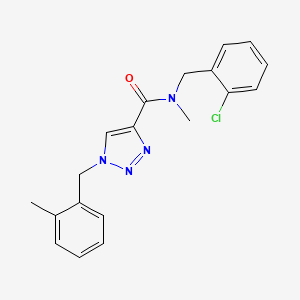 molecular formula C19H19ClN4O B4058531 N-(2-chlorobenzyl)-N-methyl-1-(2-methylbenzyl)-1H-1,2,3-triazole-4-carboxamide 
