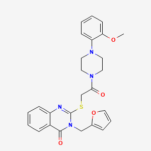 molecular formula C26H26N4O4S B4058539 3-(2-furylmethyl)-2-({2-[4-(2-methoxyphenyl)-1-piperazinyl]-2-oxoethyl}thio)-4(3H)-quinazolinone 