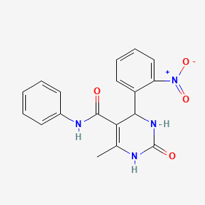 molecular formula C18H16N4O4 B4058545 6-甲基-4-(2-硝基苯基)-2-氧代-N-苯基-1,2,3,4-四氢-5-嘧啶甲酰胺 