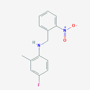 molecular formula C14H13FN2O2 B405857 4-fluoro-2-methyl-N-(2-nitrobenzyl)aniline 