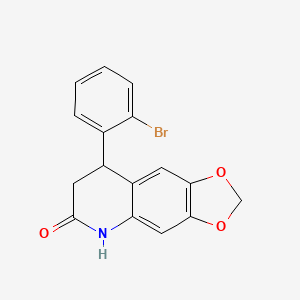 molecular formula C16H12BrNO3 B4058575 8-(2-溴苯基)-7,8-二氢[1,3]二噁唑[4,5-g]喹啉-6(5H)-酮 