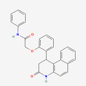 molecular formula C27H22N2O3 B4058595 2-[2-(3-oxo-1,2,3,4-tetrahydrobenzo[f]quinolin-1-yl)phenoxy]-N-phenylacetamide 