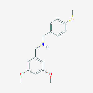 molecular formula C17H21NO2S B405861 N-[(3,5-dimethoxyphenyl)methyl]-1-[4-(methylthio)phenyl]methanamine 