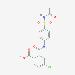 molecular formula C16H17ClN2O6S B4058618 6-[({4-[(acetylamino)sulfonyl]phenyl}amino)carbonyl]-4-chloro-3-cyclohexene-1-carboxylic acid 