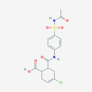 molecular formula C16H17ClN2O6S B4058618 6-[({4-[(乙酰氨基)磺酰基]苯基}氨基)羰基]-4-氯-3-环己烯-1-羧酸 