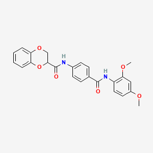 molecular formula C24H22N2O6 B4058625 N-(4-{[(2,4-二甲氧基苯基)氨基]羰基}苯基)-2,3-二氢-1,4-苯并二氧杂环-2-羧酰胺 