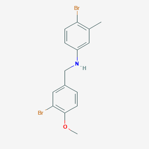 molecular formula C15H15Br2NO B405863 4-bromo-N-(3-bromo-4-methoxybenzyl)-3-methylaniline 