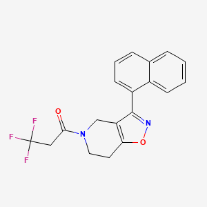 molecular formula C19H15F3N2O2 B4058636 3-(1-萘基)-5-(3,3,3-三氟丙酰)-4,5,6,7-四氢异恶唑并[4,5-c]吡啶 