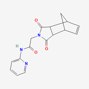 molecular formula C16H15N3O3 B4058644 2-(3,5-二氧代-4-氮杂三环[5.2.1.0~2,6~]癸-8-烯-4-基)-N-2-吡啶基乙酰胺 