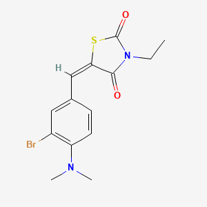 molecular formula C14H15BrN2O2S B4058669 5-[3-溴-4-(二甲氨基)亚苄基]-3-乙基-1,3-噻唑烷二酮-2,4-二酮 