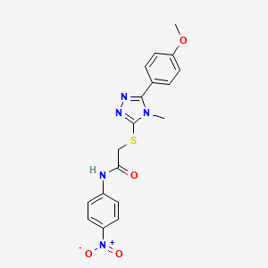 molecular formula C18H17N5O4S B4058684 2-{[5-(4-甲氧基苯基)-4-甲基-4H-1,2,4-三唑-3-基]硫代}-N-(4-硝基苯基)乙酰胺 