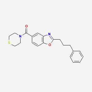 molecular formula C21H22N2O2S B4058692 2-(3-苯基丙基)-5-(4-噻吩并吗啉羰基)-1,3-苯并恶唑 