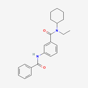 molecular formula C22H26N2O2 B4058693 3-(benzoylamino)-N-cyclohexyl-N-ethylbenzamide 