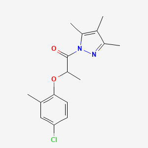 molecular formula C16H19ClN2O2 B4058706 1-[2-(4-氯-2-甲基苯氧基)丙酰基]-3,4,5-三甲基-1H-吡唑 
