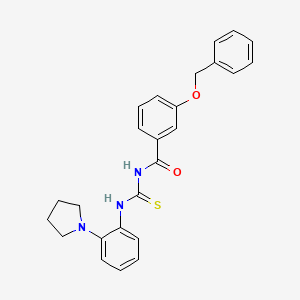 3-(benzyloxy)-N-({[2-(1-pyrrolidinyl)phenyl]amino}carbonothioyl)benzamide