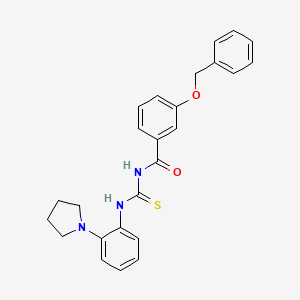 molecular formula C25H25N3O2S B4058711 3-(苄氧基)-N-({[2-(1-吡咯烷基)苯基]氨基}碳硫代)苯甲酰胺 