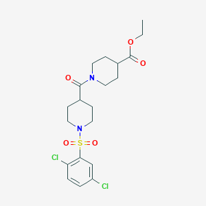 molecular formula C20H26Cl2N2O5S B4058719 1-({1-[(2,5-二氯苯基)磺酰基]-4-哌啶基}羰基)-4-哌啶甲酸乙酯 