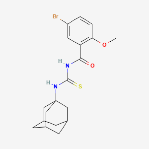 molecular formula C19H23BrN2O2S B4058732 N-[(1-金刚烷基氨基)羰硫基]-5-溴-2-甲氧基苯甲酰胺 