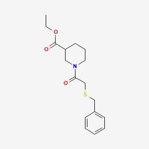 ethyl 1-[(benzylthio)acetyl]-3-piperidinecarboxylate