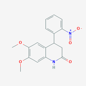 molecular formula C17H16N2O5 B4058751 6,7-dimethoxy-4-(2-nitrophenyl)-3,4-dihydro-2(1H)-quinolinone 